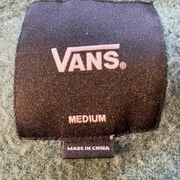 Men's Vans Cardigan V Neck Sweater Green Size Medium M - Picture 4 of 4